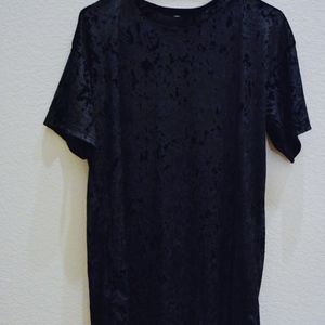Velvet Oversized T-shirt Dress